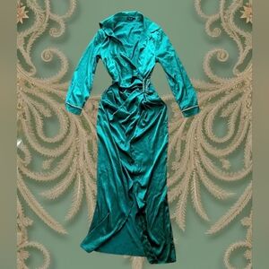SHEIN Emerald Satin Maxi Dress